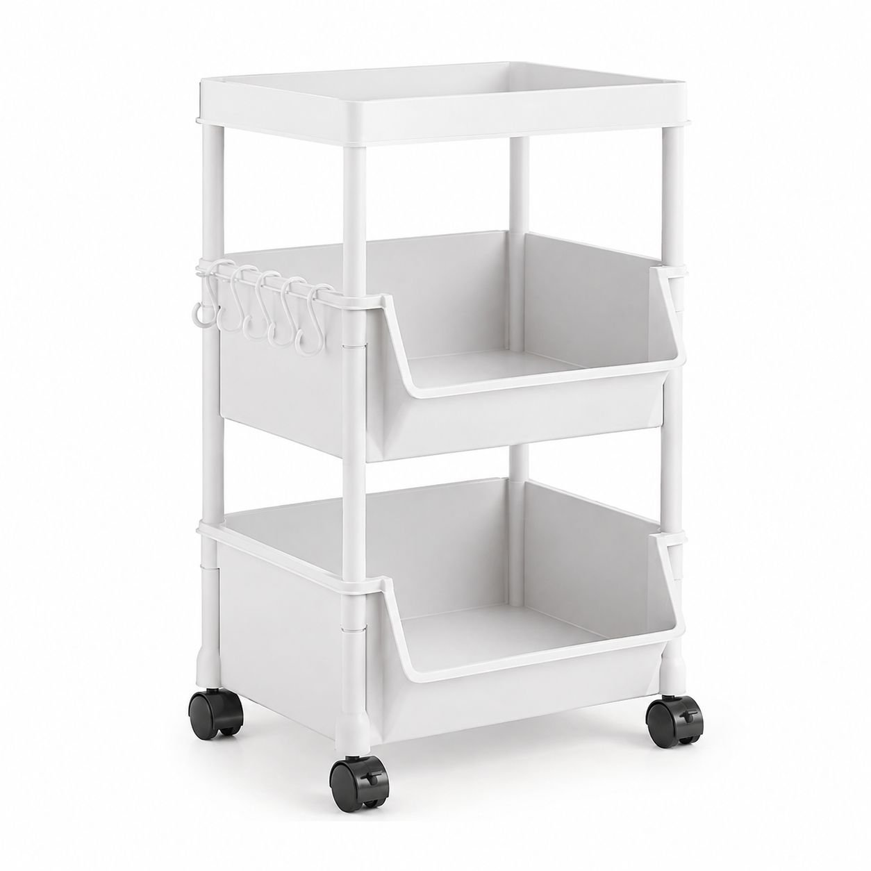 Mobile Multi-layer Storage Bookshelf Household Organizer Trolley