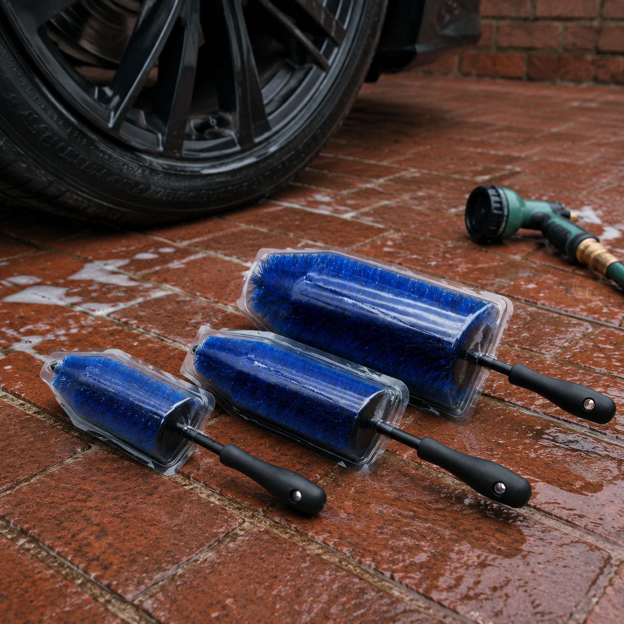 CR Free Logo Printed Car Cleaning Brush for Rims and Tires
