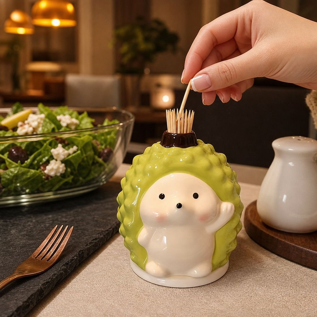 Personalized High-End Hedgehog Ceramic Toothpick Box Home Decor