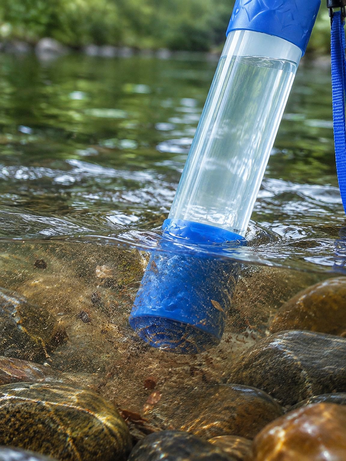 Filtre à eau compact pour boire de l’eau filtrée pendant une randonnée