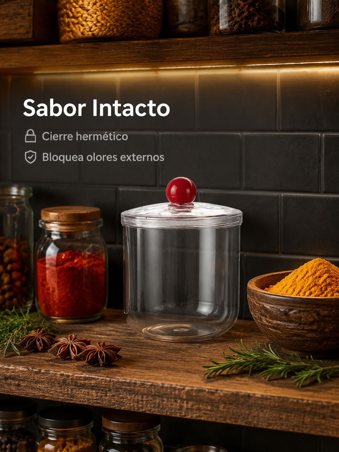 Recipiente transparente para ver el nivel de café