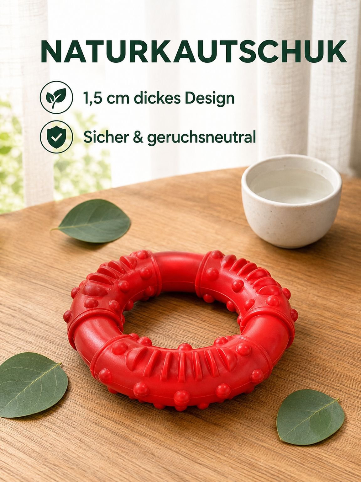 Quietschender Rugby-Ball aus Gummi für Hunde
