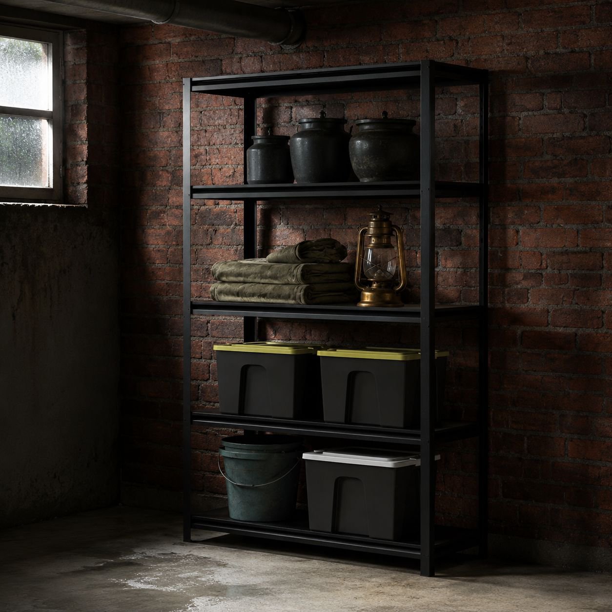 5-Tier Corrosion-Resistant Adjustable Boltless Steel MDF Heavy Duty Storage Rack