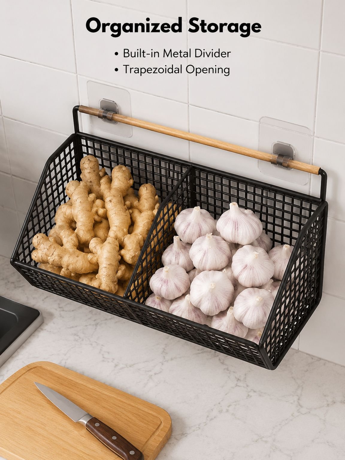 JMY - No-Drill Wall-Mounted Kitchen Storage Rack