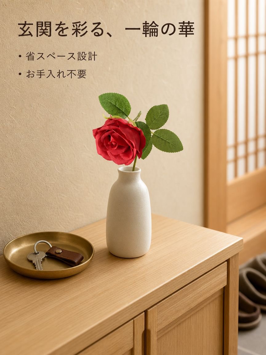 一本の造花ローズ