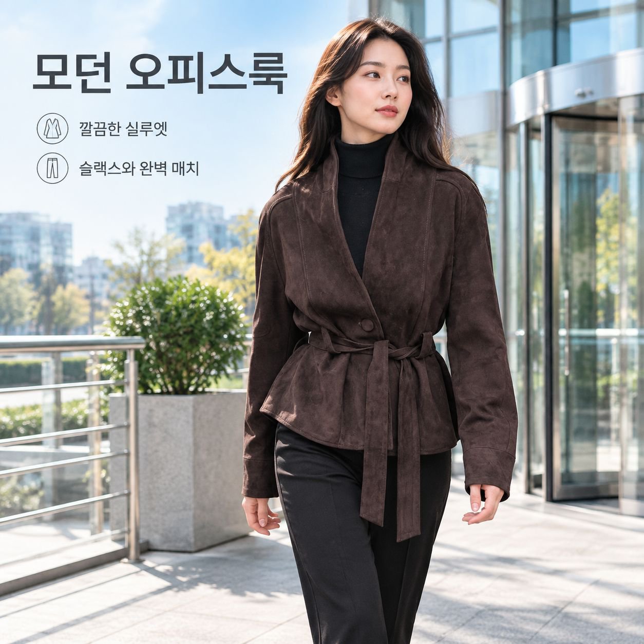 여성용 빈티지 스타일 인조 스웨이드 재킷 (가을/겨울)