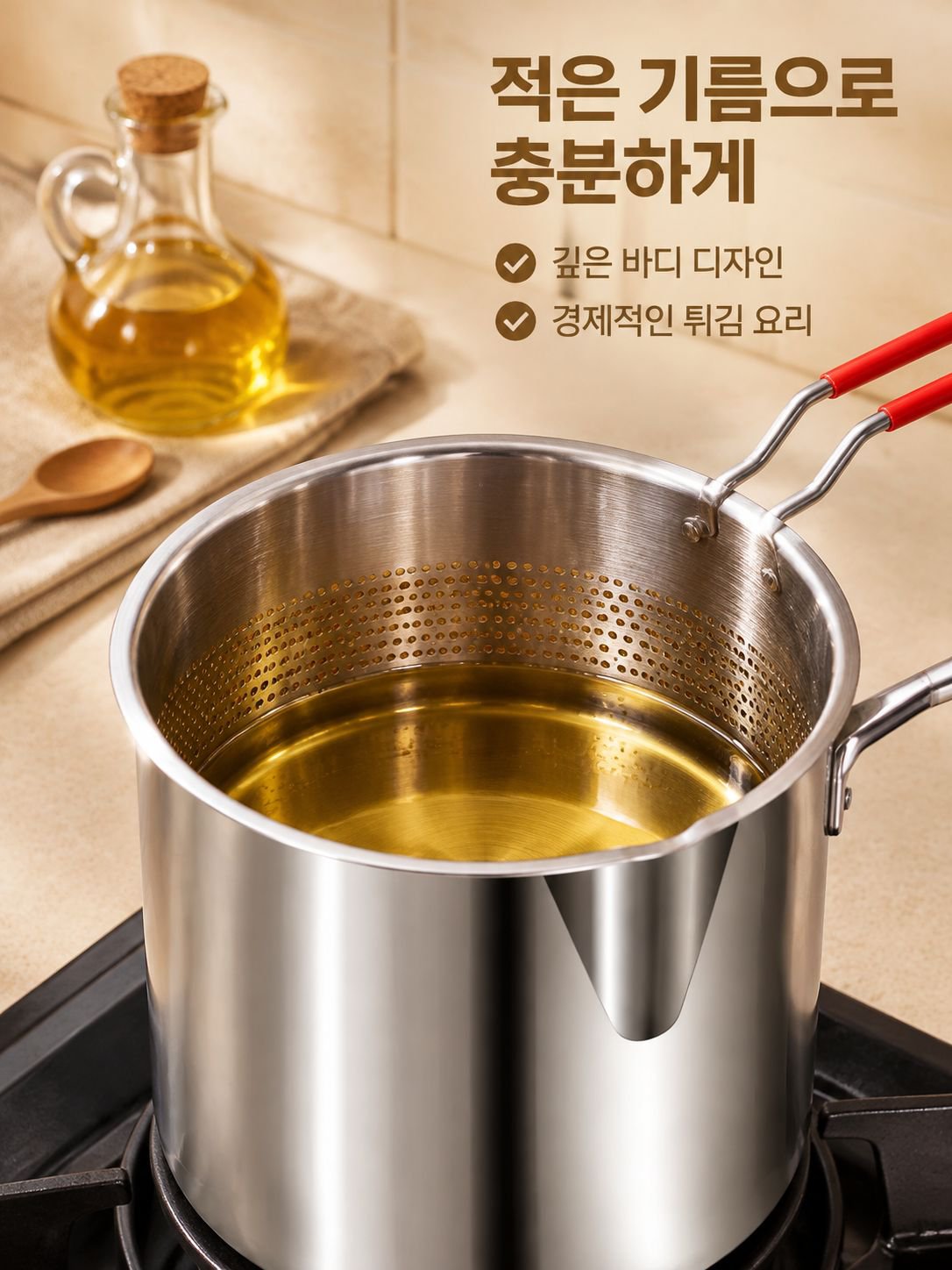 304 스테인리스 절약형 튀김 냄비