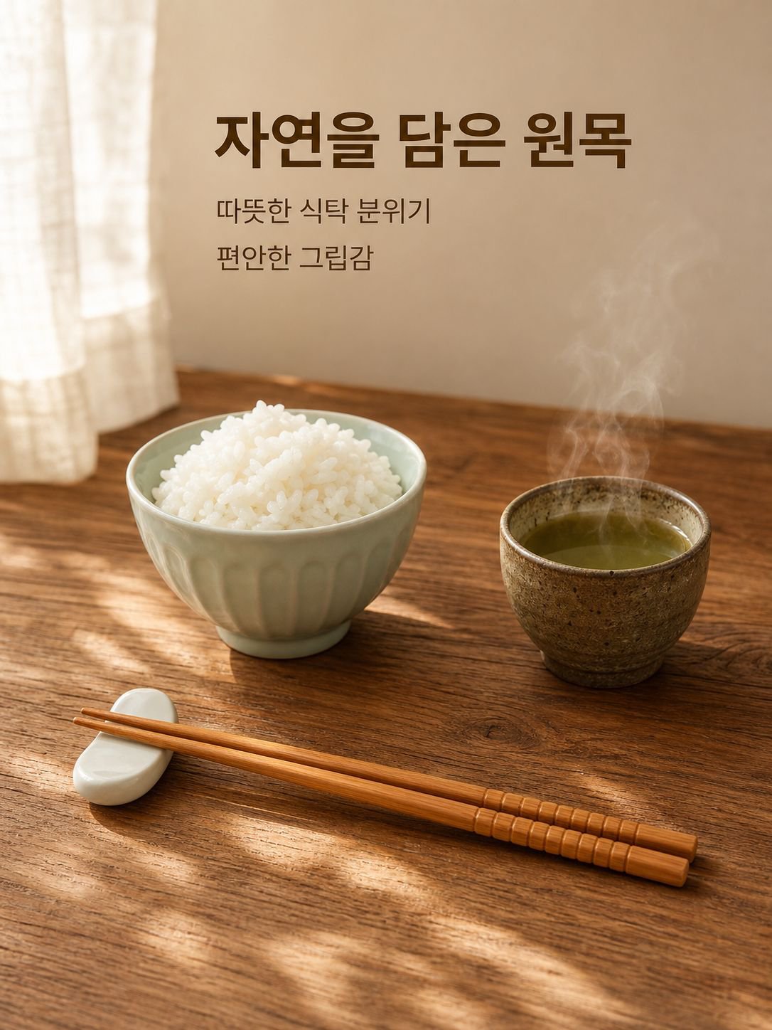 일식 목무늬 젓가락 5p 세트