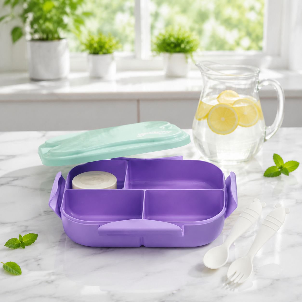 Multi-compartment Sealed Bento Box for Microwave Heating