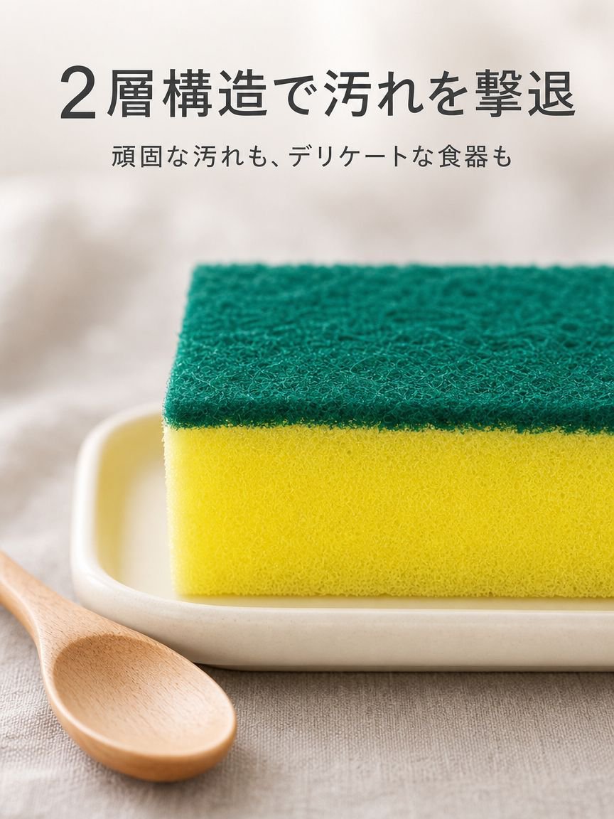 家庭用鍋洗いスポンジたわしの外観