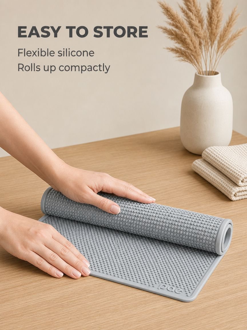 Household mat protecting surfaces from spills and stains