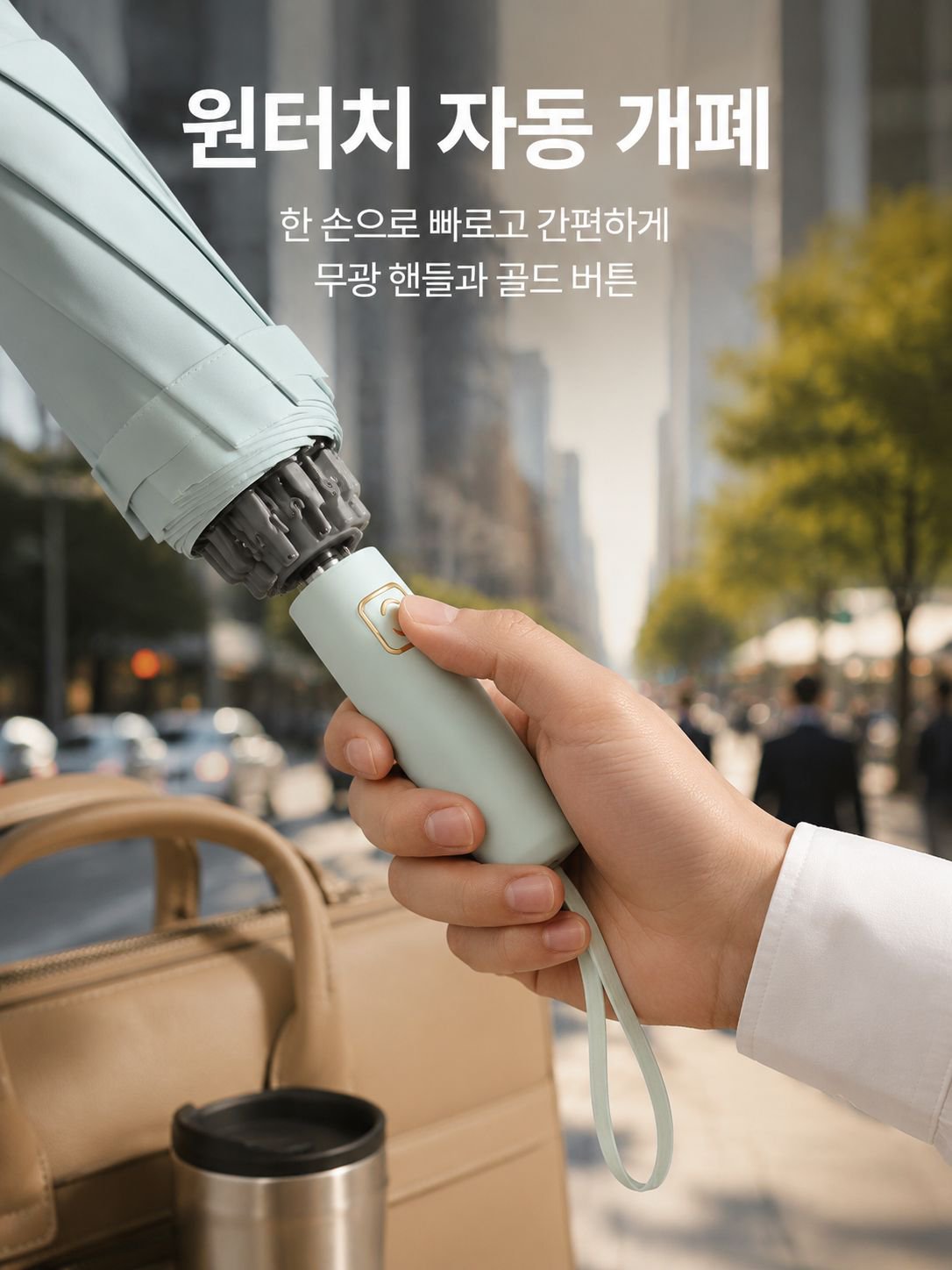 검정색 비닐 접이식 우산