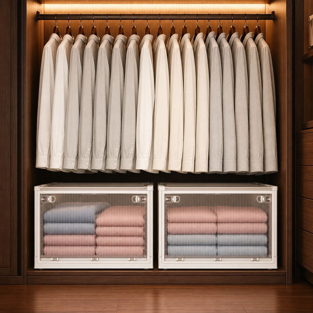 Armario plegable de plástico grueso, caja de almacenamiento para ropa, colcha, caja de almacenamient
