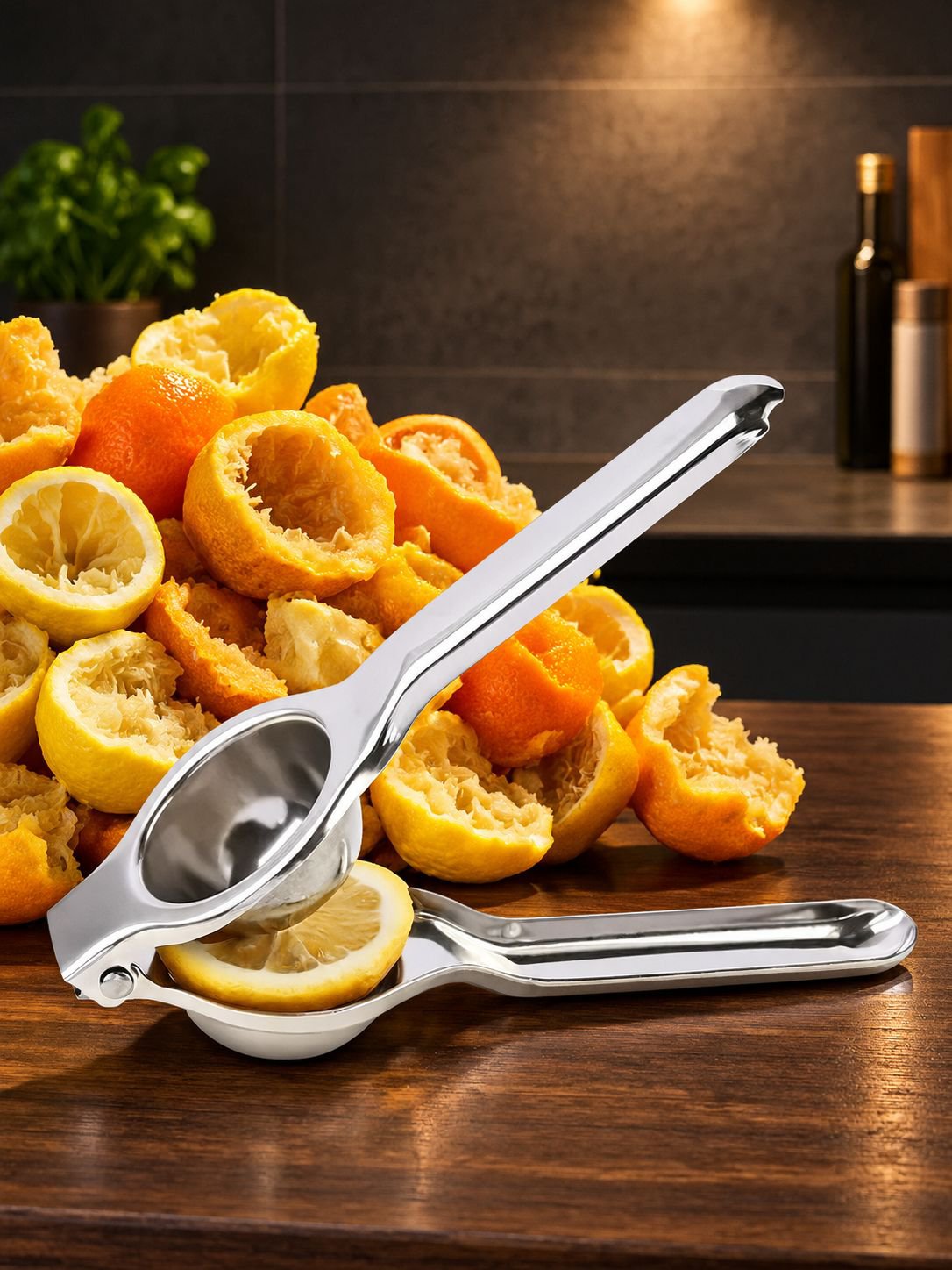 Effortless orange and lemon juicing with sleek design