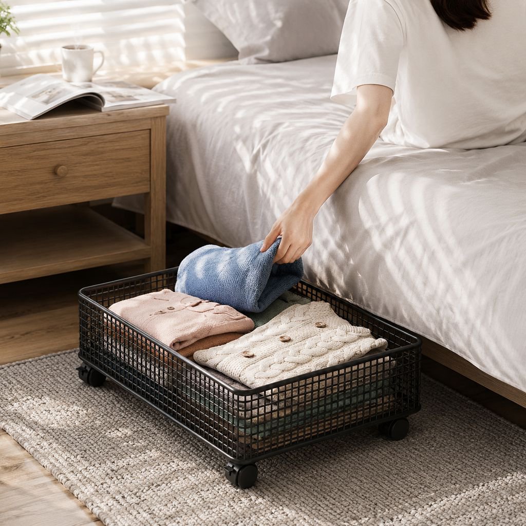 Home storage solution under bed with iron box