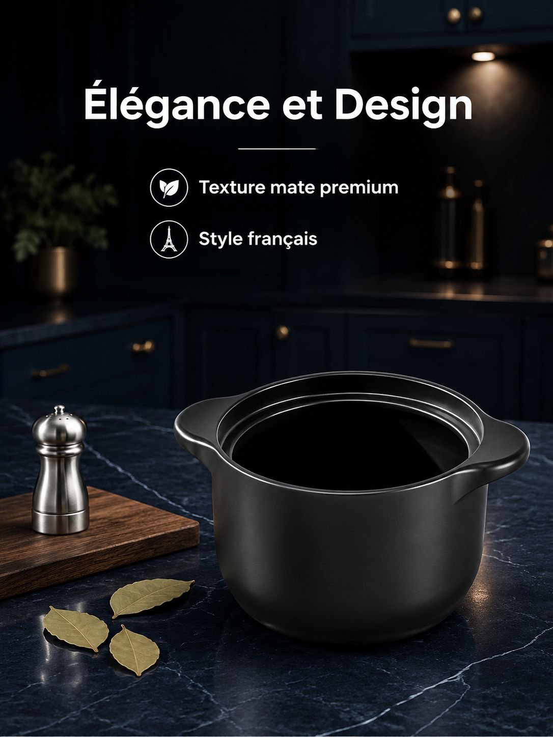 Casserole en terre cuite résistante à la haute température et à la cuisson à sec