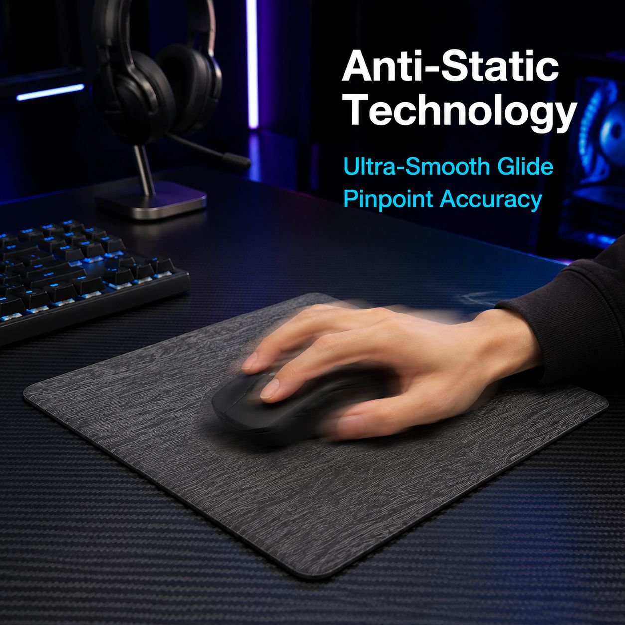 Hard waterproof, stain-resistant and anti-static mouse pad