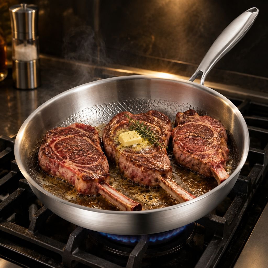 Uncoated Easy-Clean Frying Pan