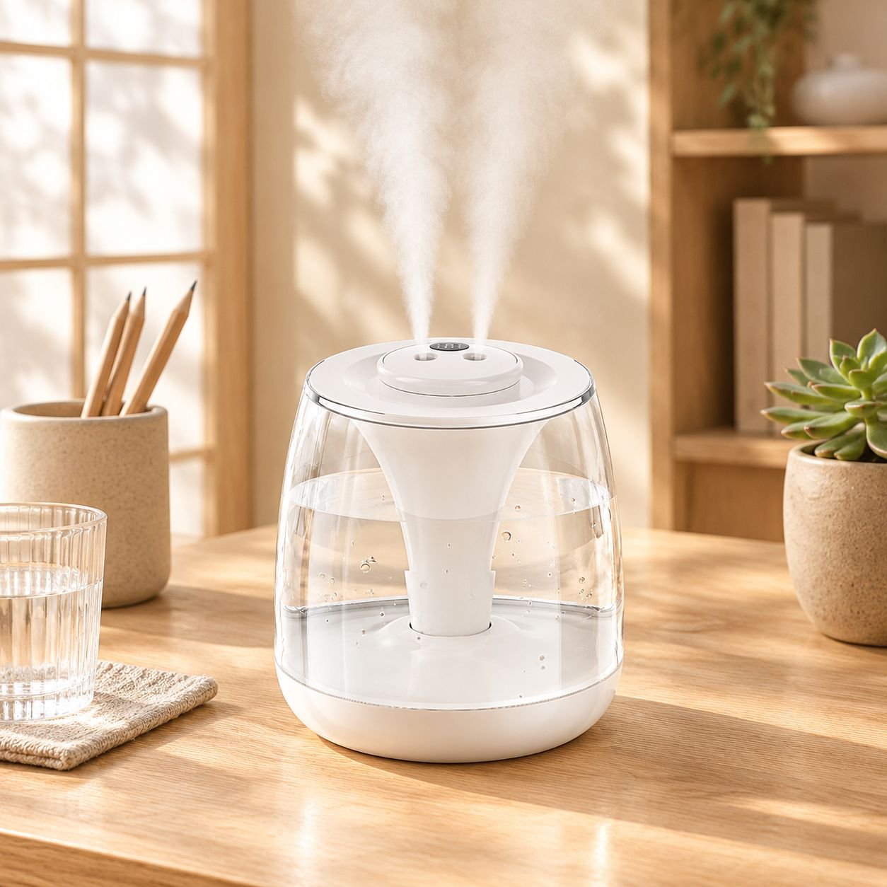 新型デュアルジェットミニ加湿器、屋内・家庭用ポータブルUSB加湿器、高ミスト出力。