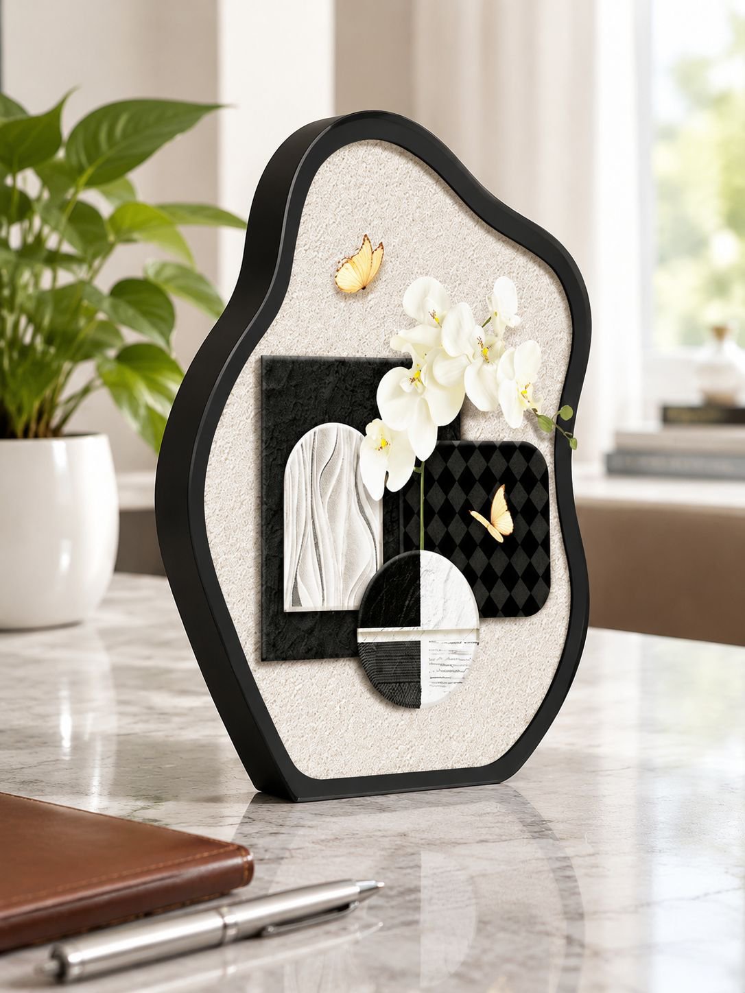 Cuadro decorativo con orquídeas y mariposas