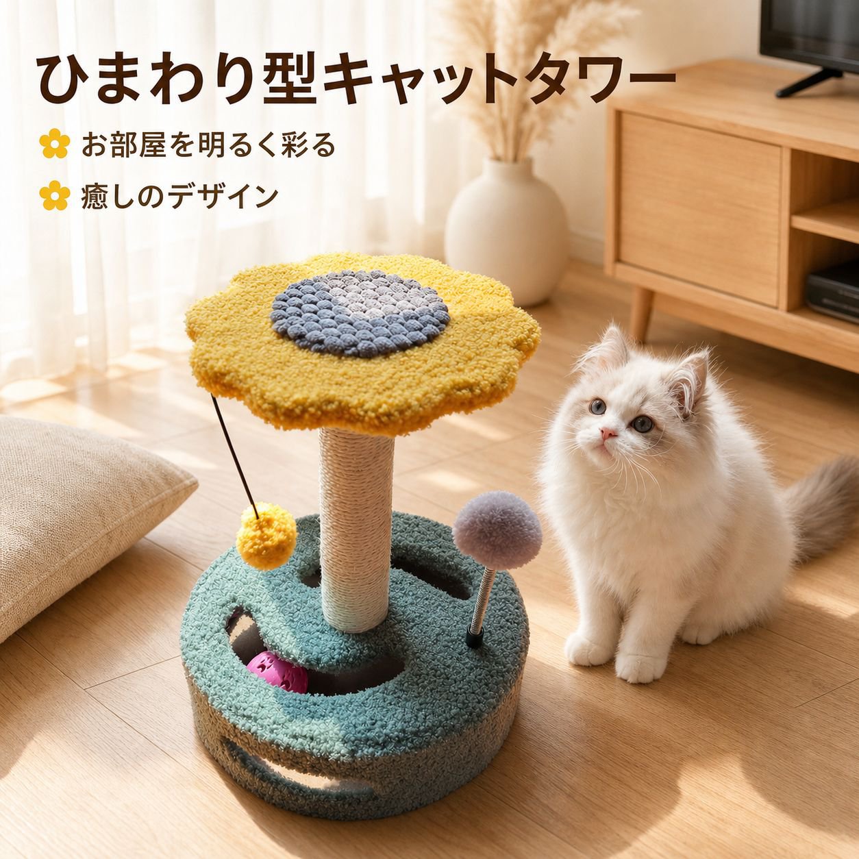 猫用回転盤タイプ爪とぎトイ