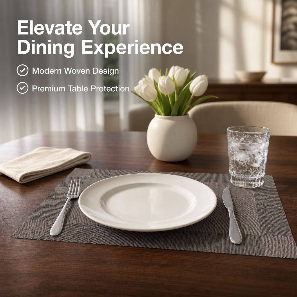 Antibacterial Non-slip Heat-resistant Table Mat, Household Mold-proof Coaster, Woven Dining Placemat