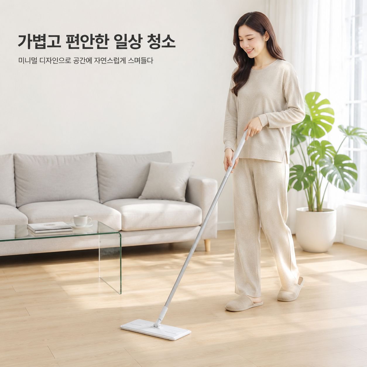 청결·오염 분리 자동 세척 회전 평면걸레 세트, 게으른이용 가정용 바닥걸레