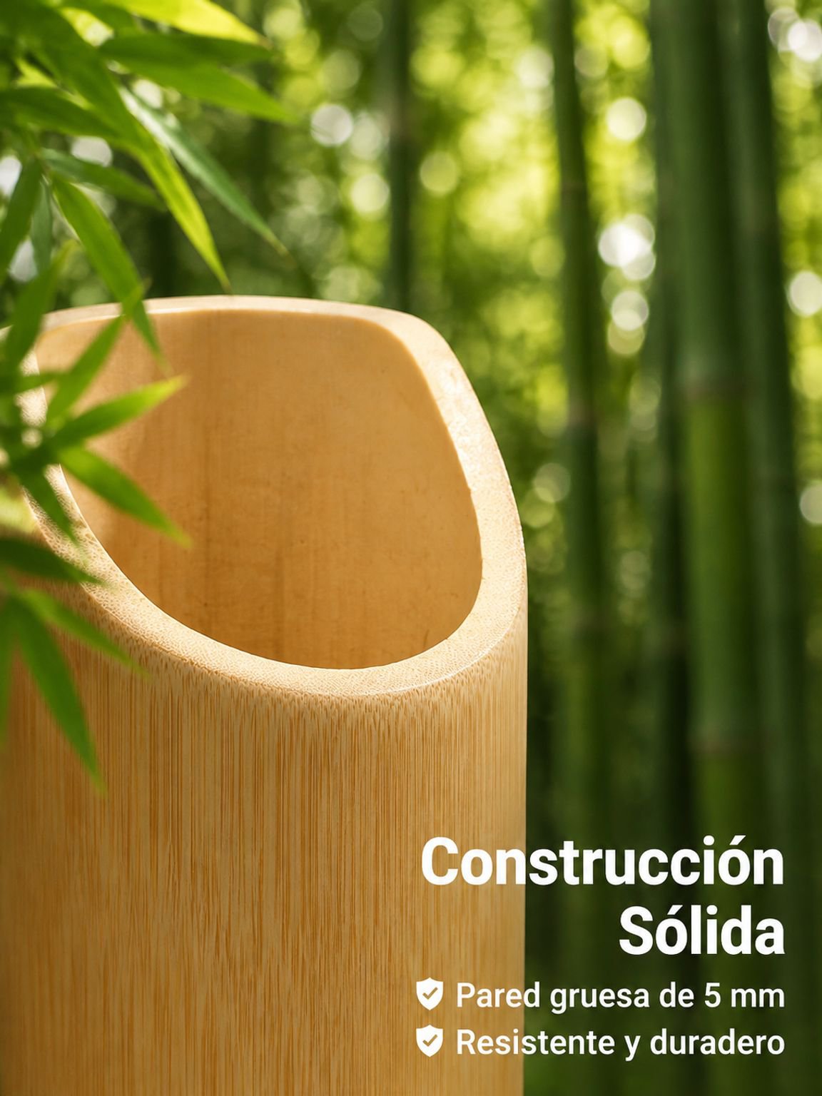 Soporte de bambú para cubiertos