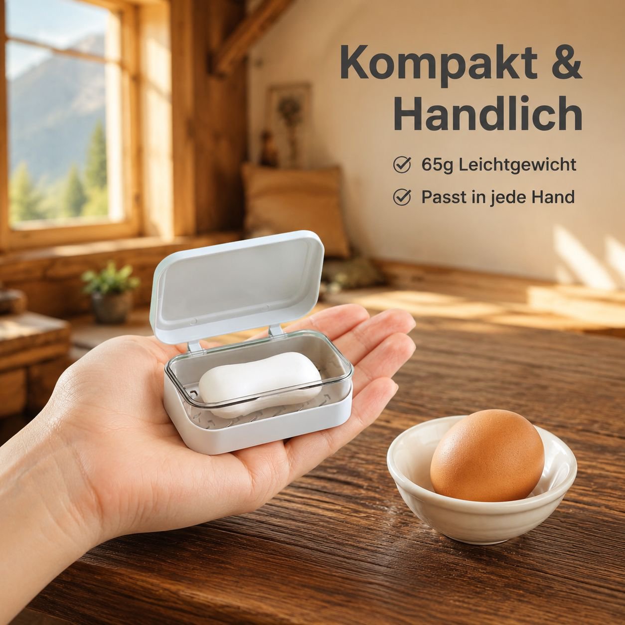 Tragbare Seifendose mit Klappdeckel