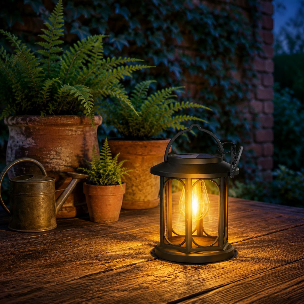 Solar Hanging Retro Garden Light IP65 Waterproof Warm Color Bulb