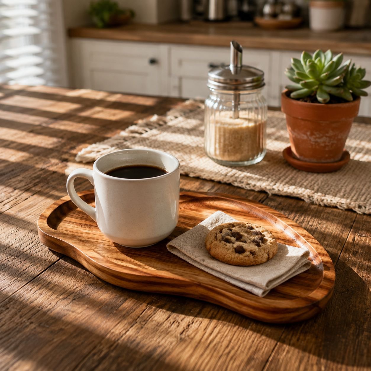 Acacia Wood Peanut-shaped Tray, Japanese Style Wooden Coffee & Tea Dessert Fruit Bread Tray