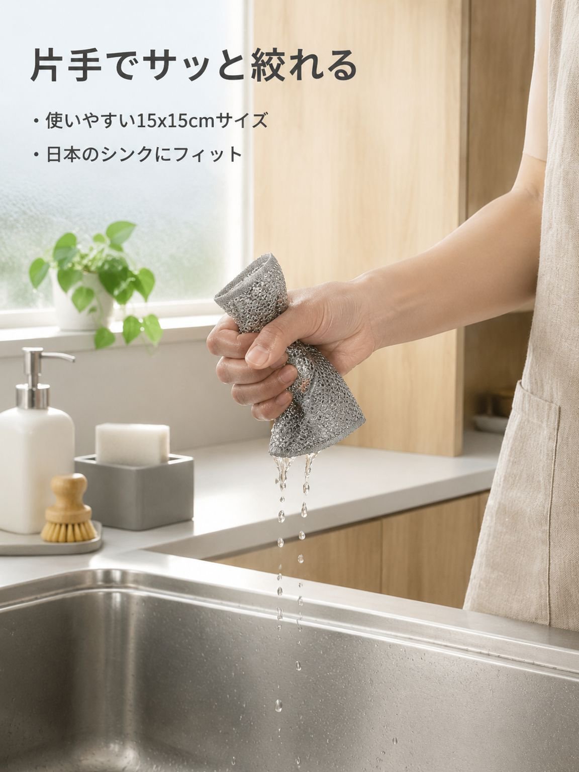 油や汚れを落とす銀糸ふきん