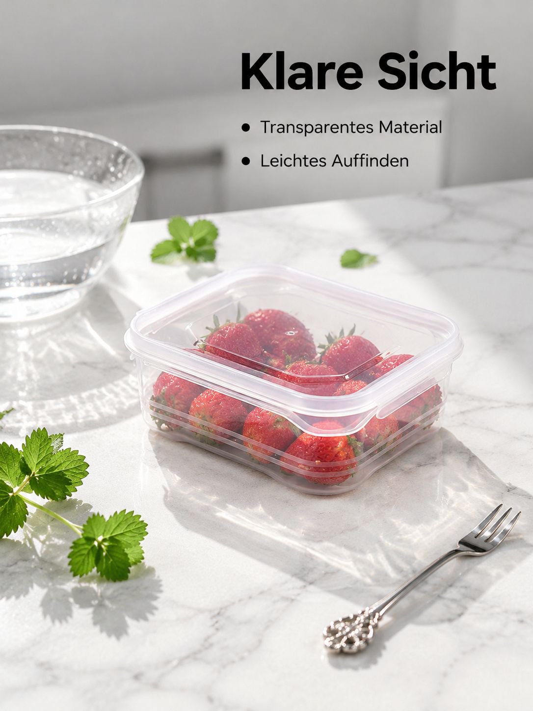 Platzsparende Frischhaltebox im modernen Design