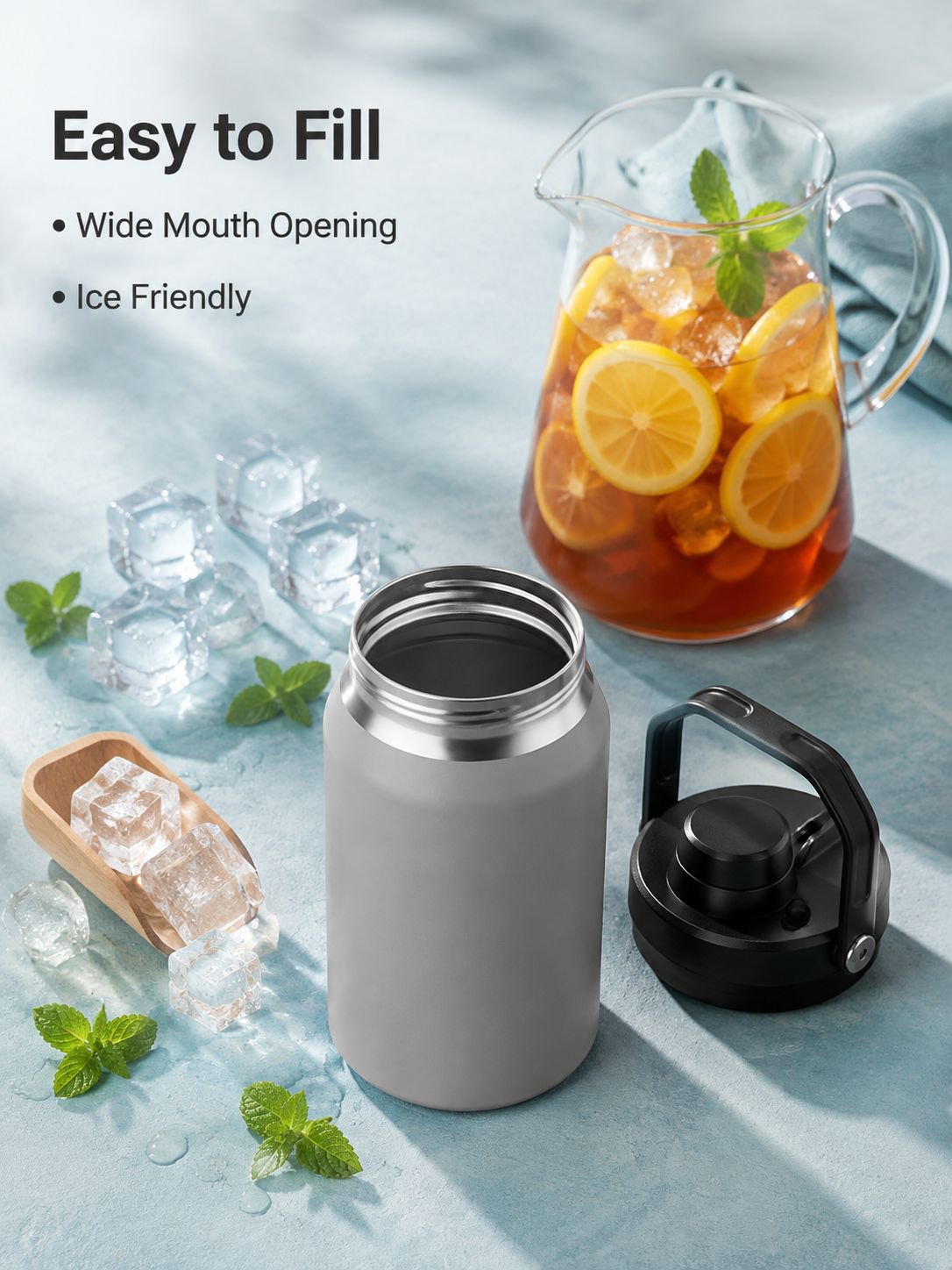 Durable straw water bottle for sports