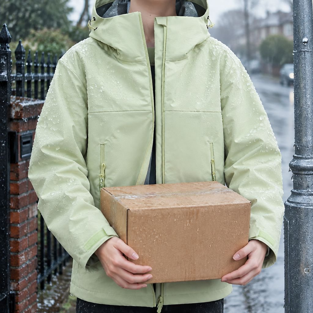 Waterproof jacket with hood for outdoor activities