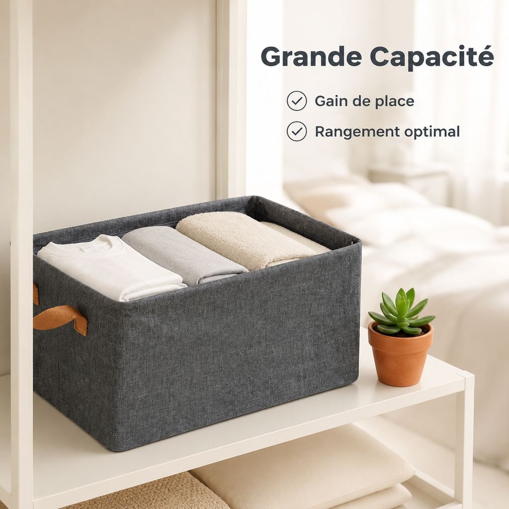 Boîte de rangement à tiroirs avec poignées