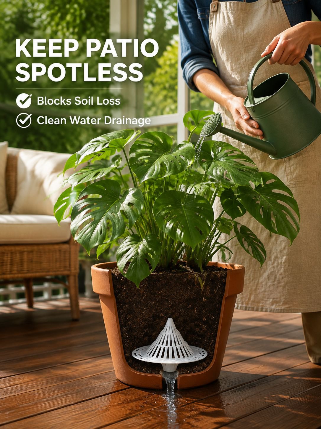 Flower pot breathable and drainable pad