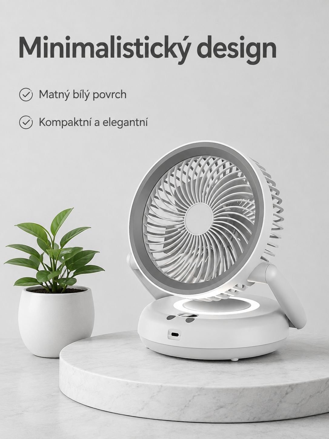Nabíjecí závěsný větrný stolní ventilátor