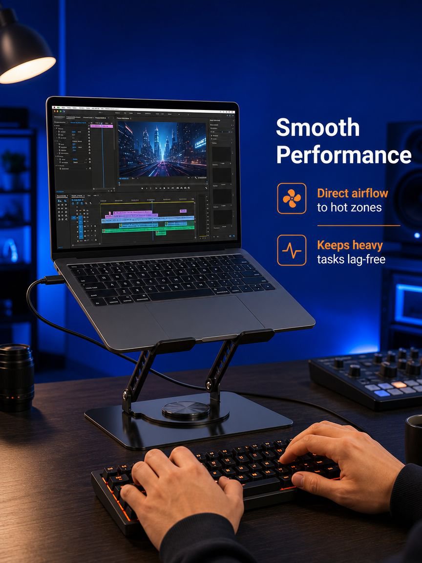 Cooling pad with silent fan for laptops
