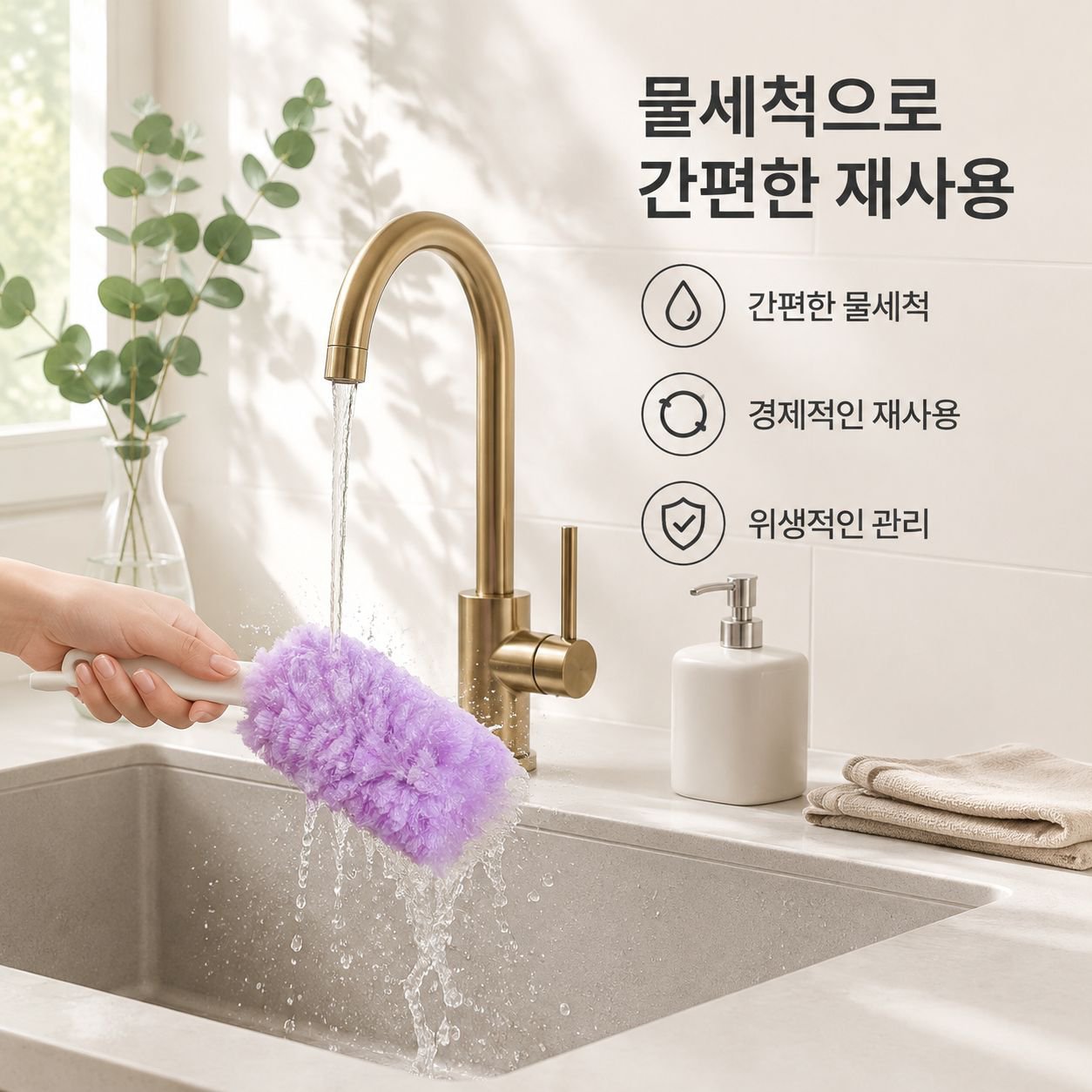 정전기 흡착식 접이식 먼지떨이