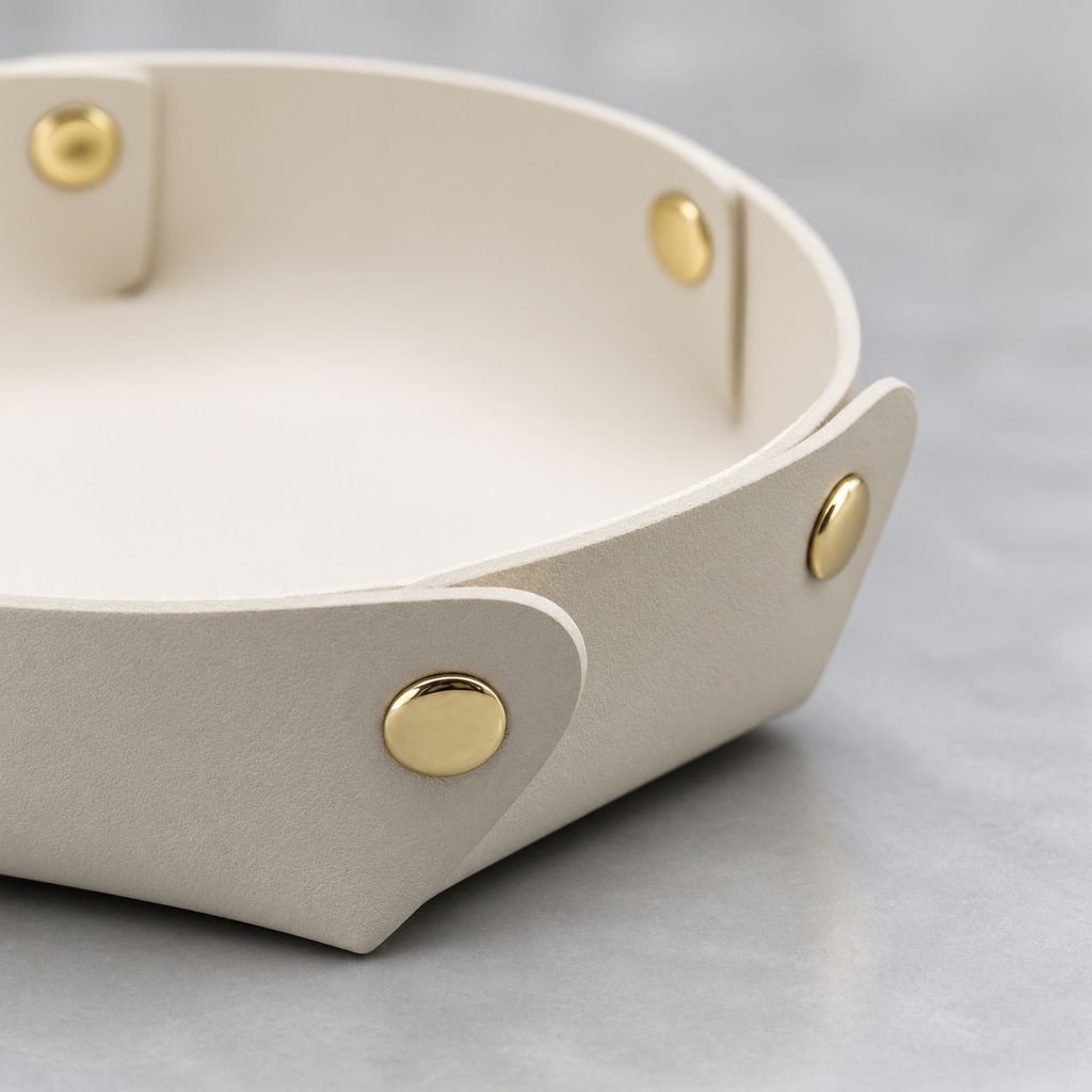 Caja minimalista para almacenar objetos pequeños en la mesa