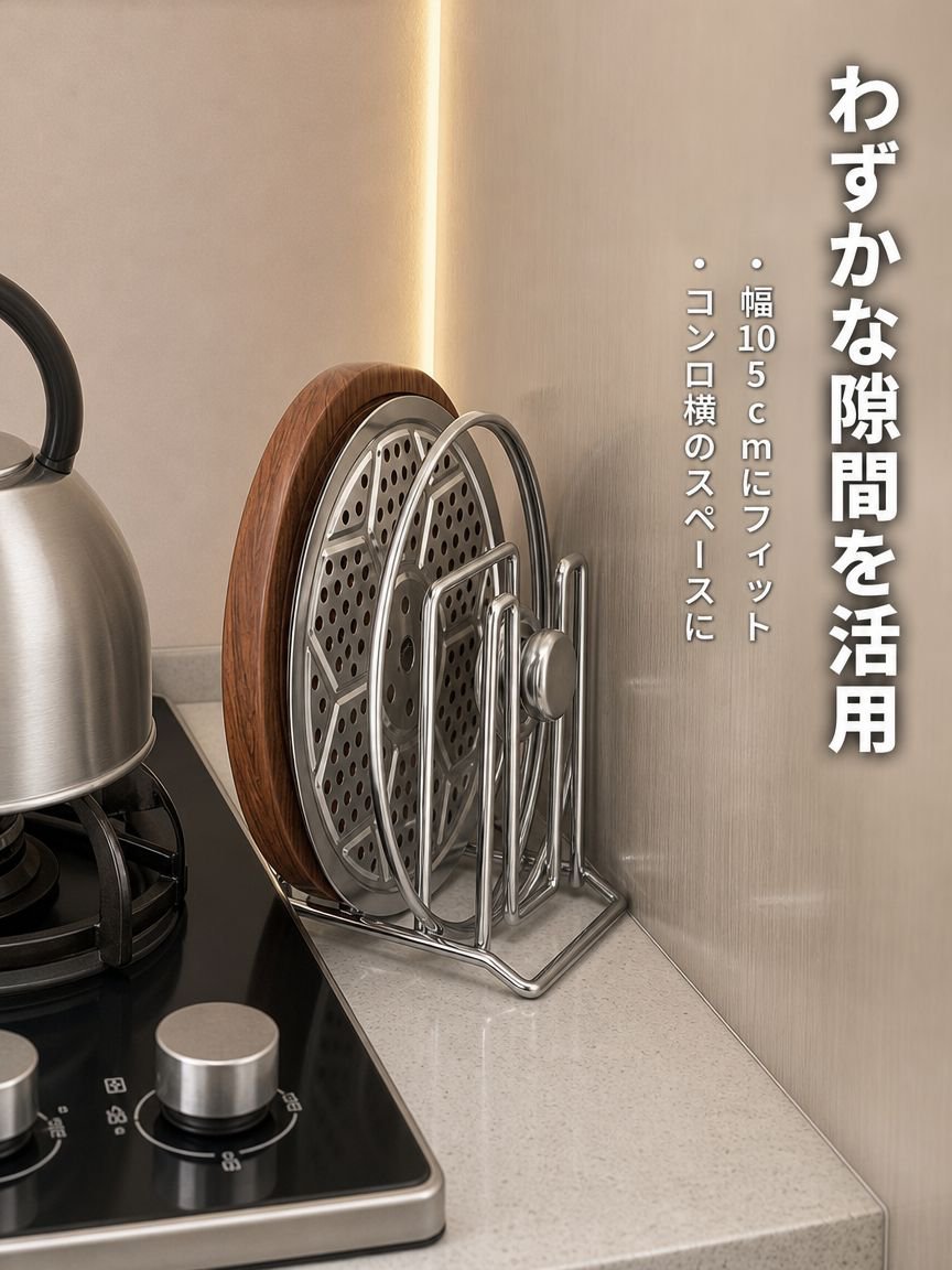 ステンレス製鍋蓋ホルダー