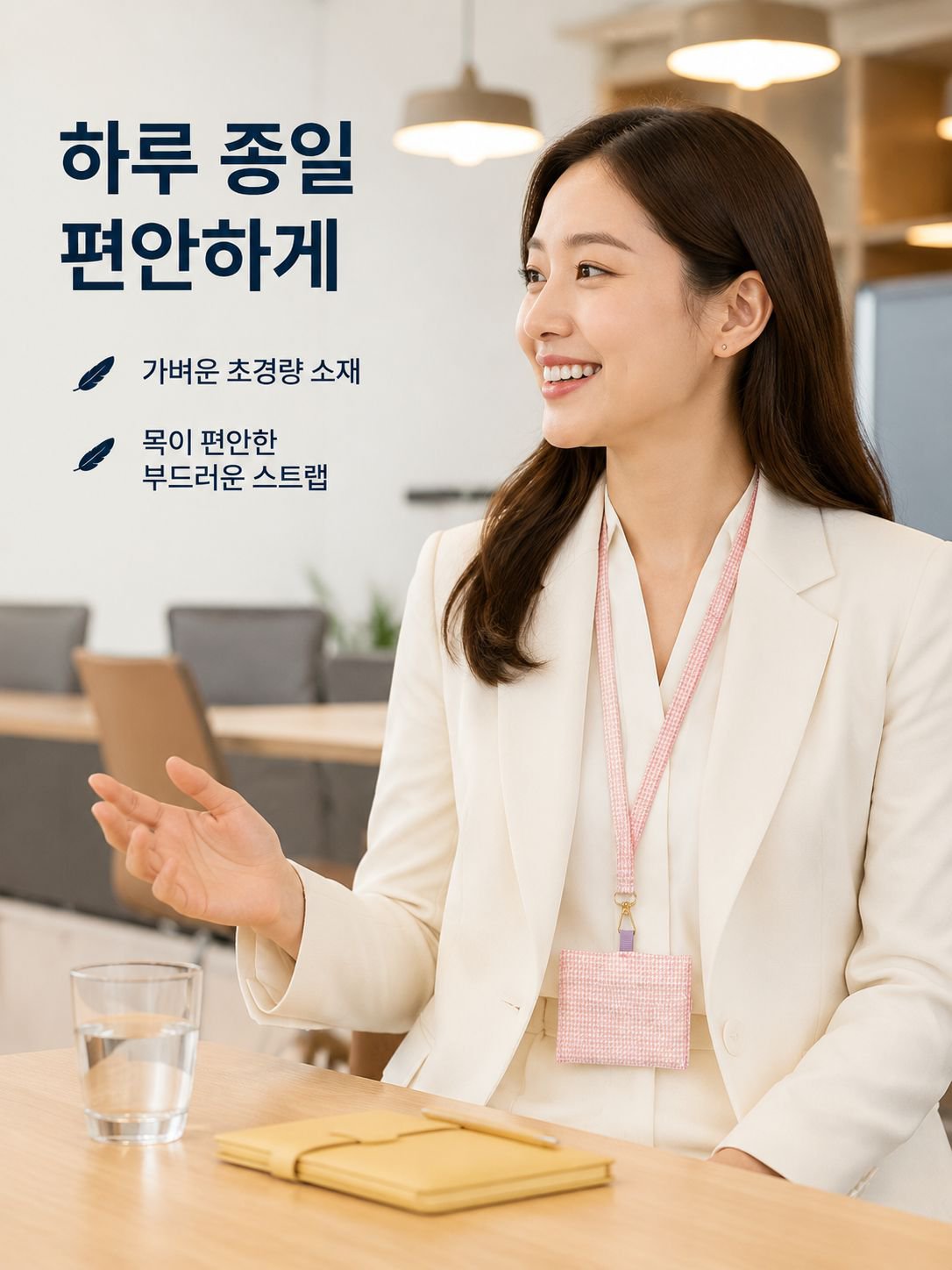 사무실에서 사용 중인 목걸이형 신분증 케이스