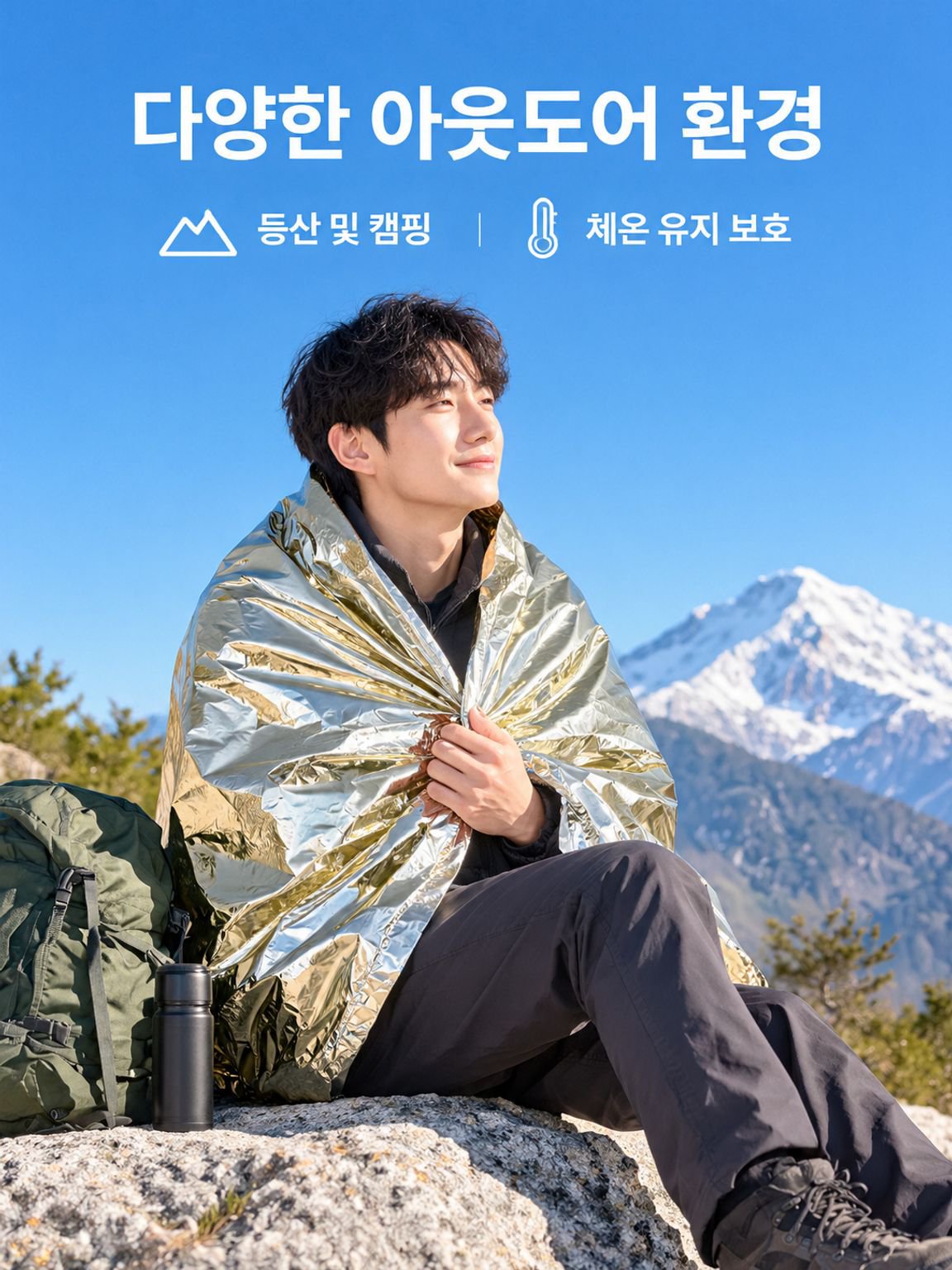 호일 휴대용 캠핑 두꺼운 방한 응급 담요
