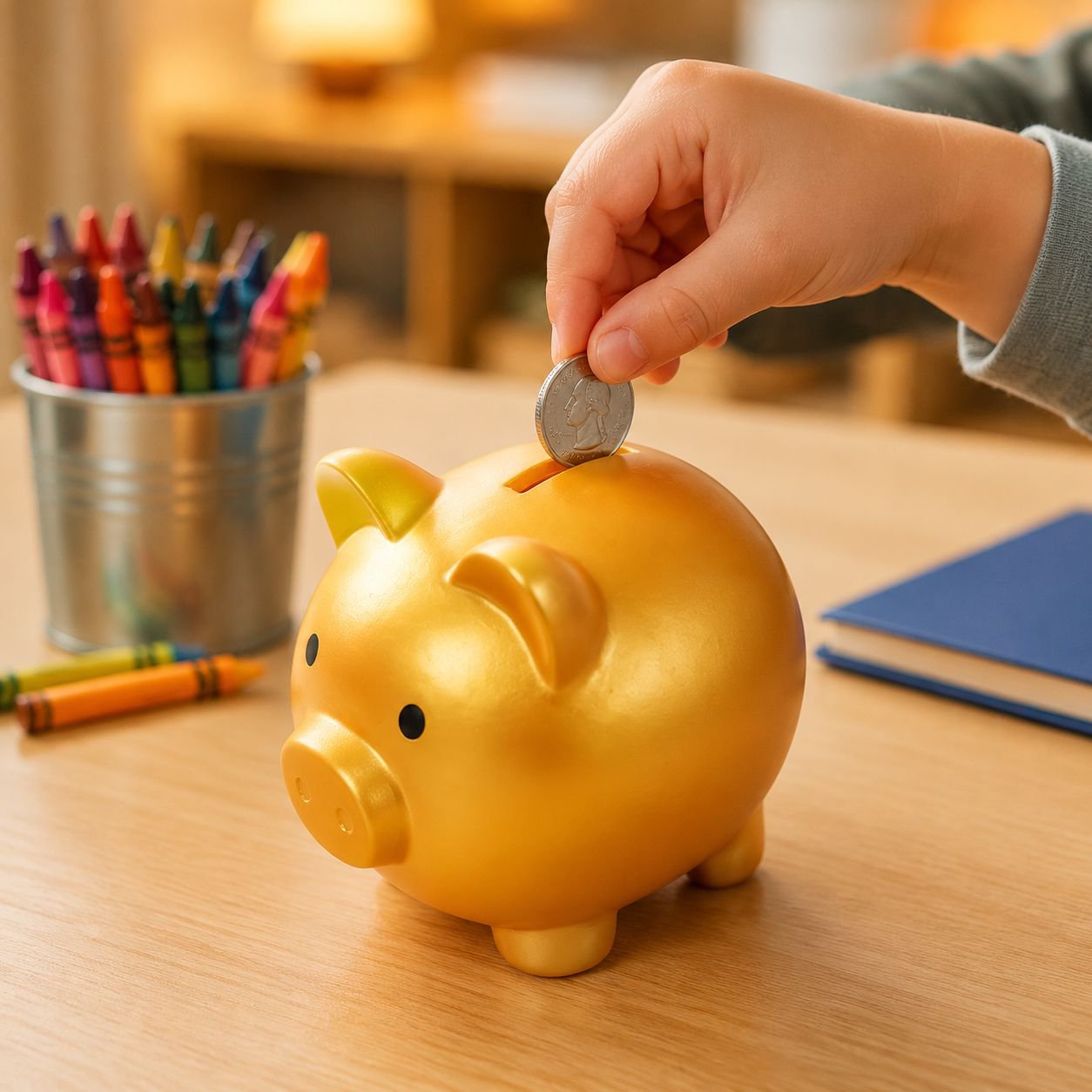 Golden Piggy Bank for Kids Creative Gift Savings Bank