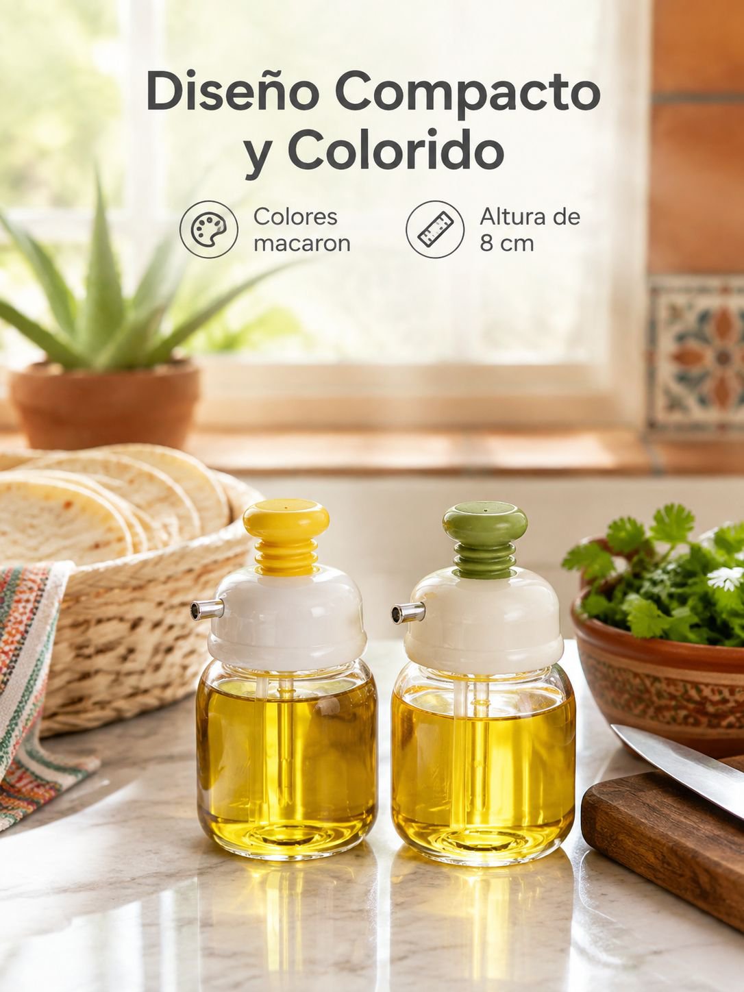 Botella exprimible de aceite con control de flujo