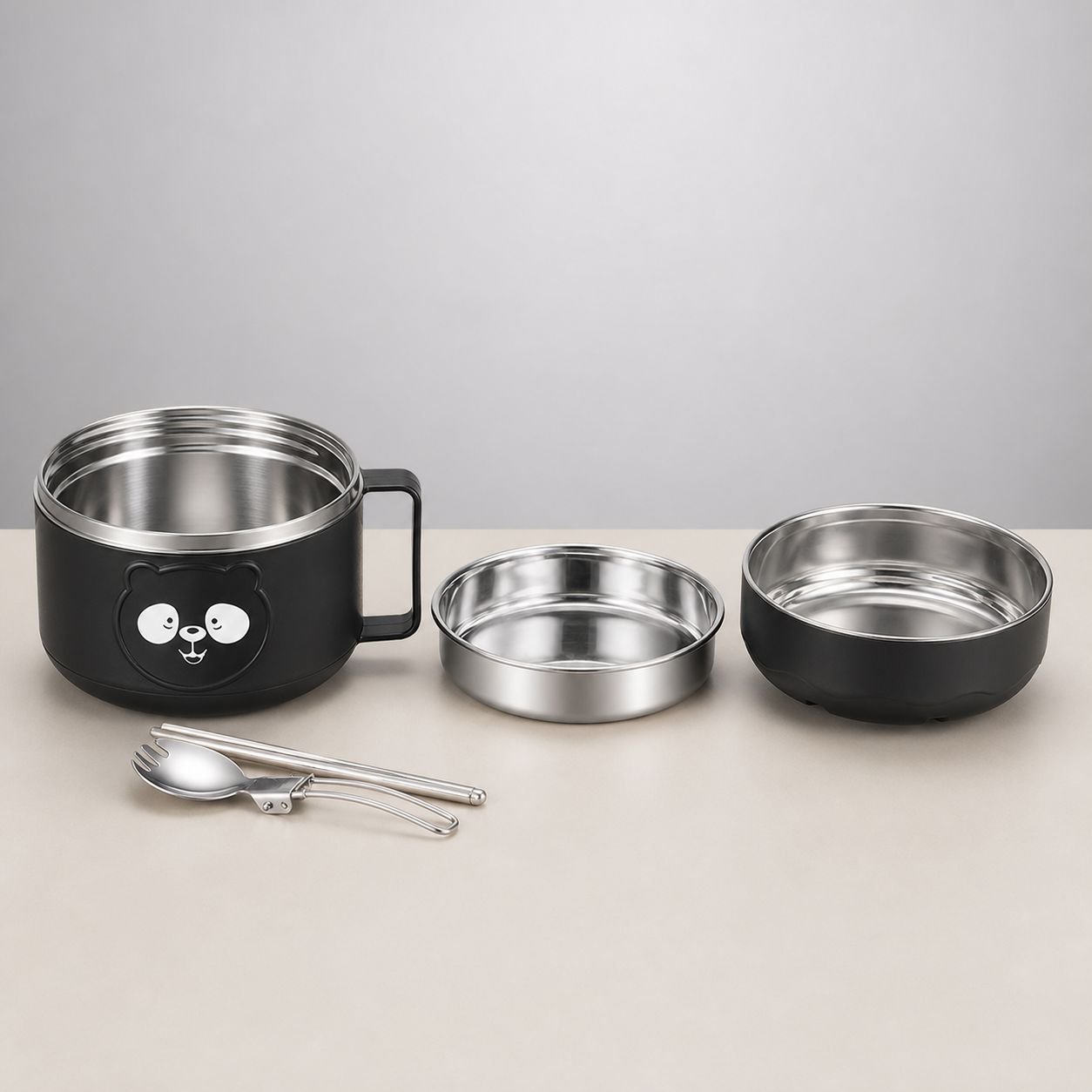 316 food grade stainless steel fast food cup double layer with lid office lunch box large capacity s