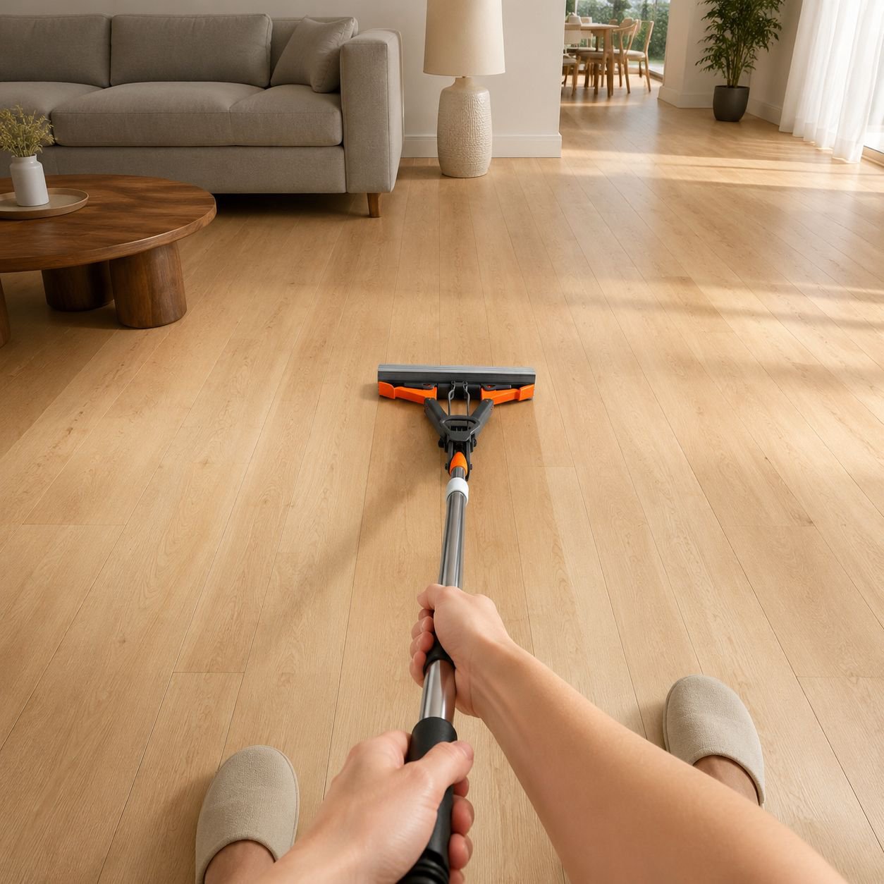 Household Lazy Folding Mop with Wringer, Self-Squeezing Mop
