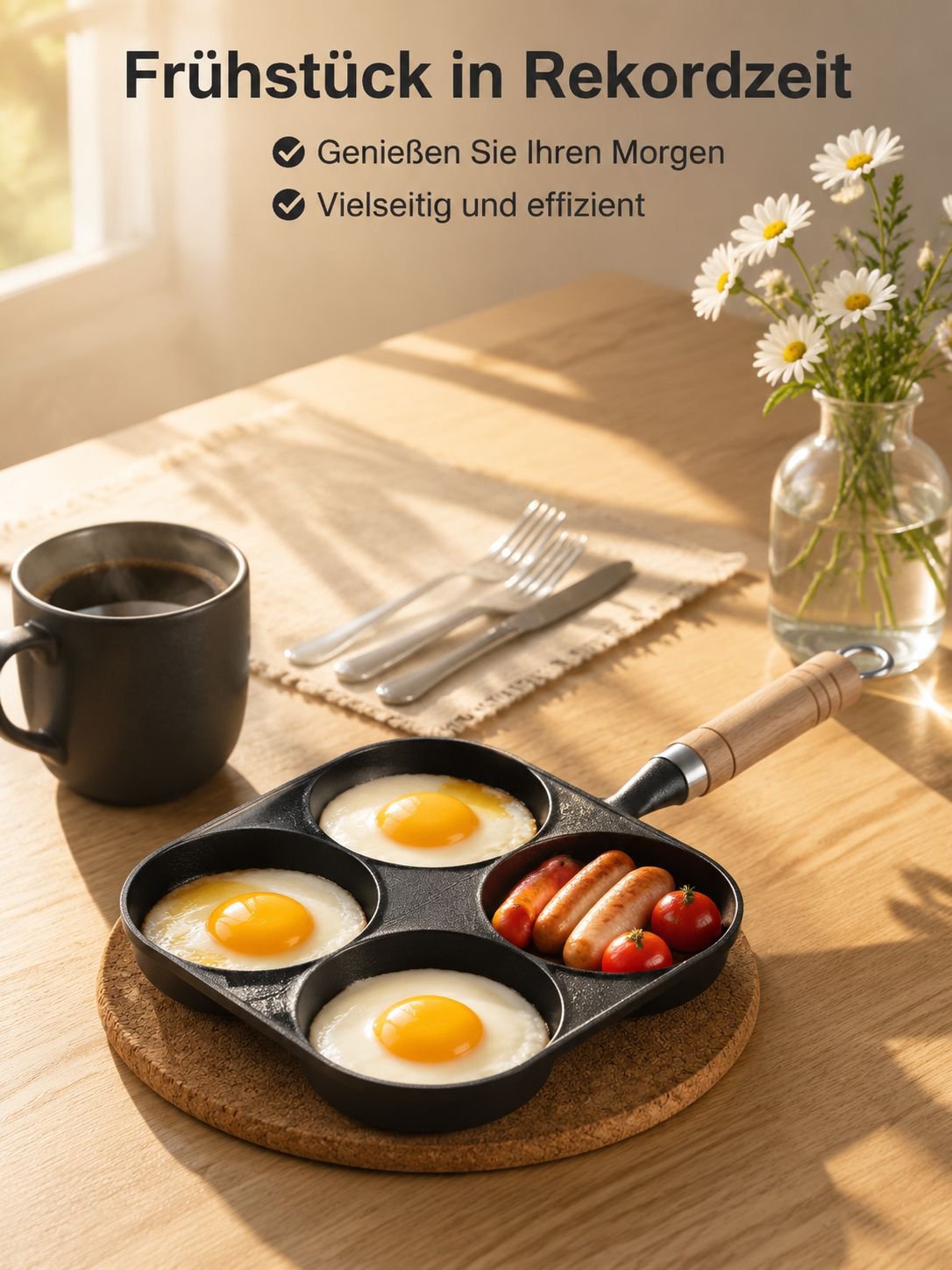 Kompakte Bratpfanne, ideal für kleine Küchen