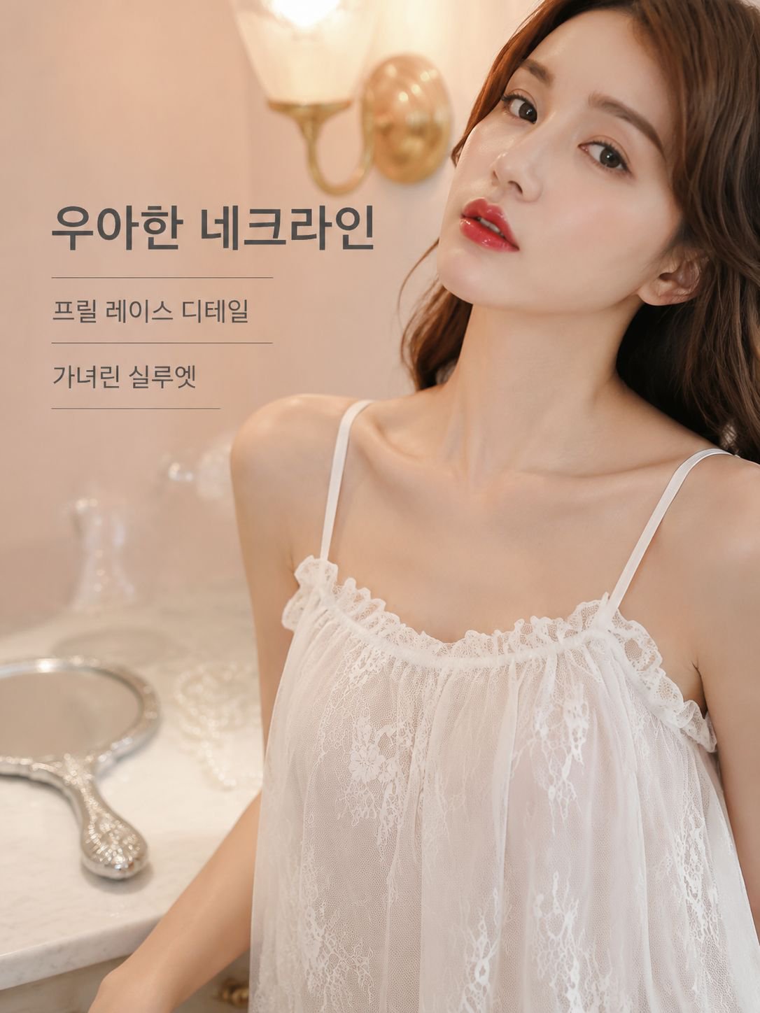 여성용 루즈핏 홈웨어 잠옷